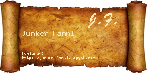 Junker Fanni névjegykártya